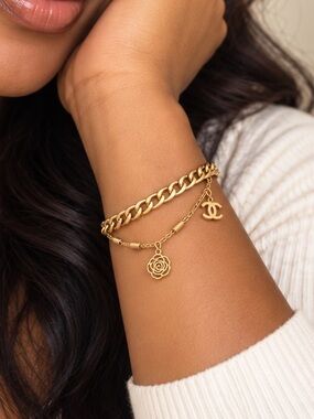 Gold Double-Layer Charm Bracelet